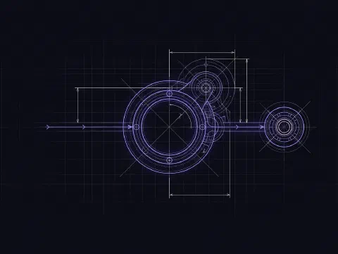 A schematic of one flow line passing through a circular checkpoint ring on its way to an end terminal